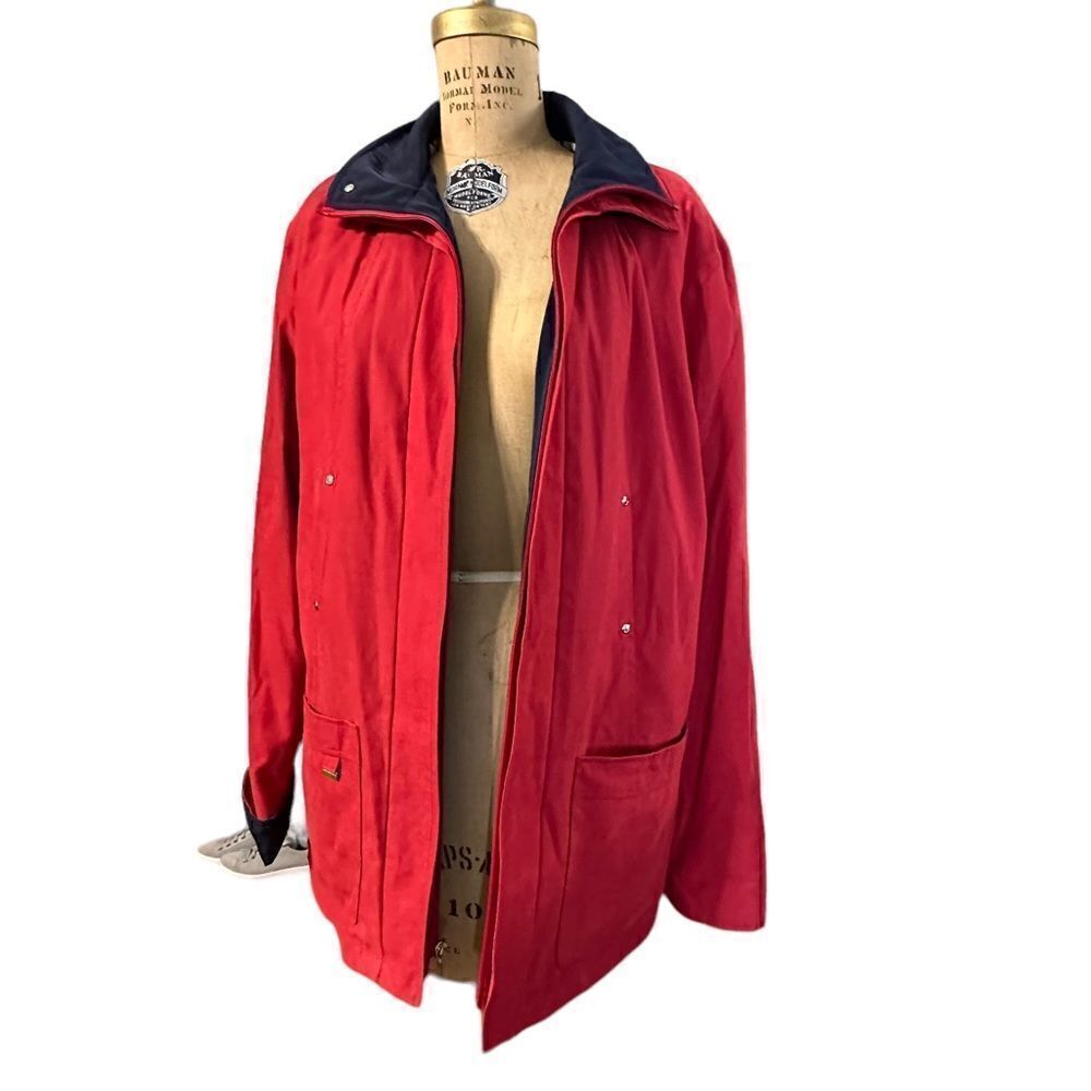 Vintage Men’s Mackintosh Red and Blue Rain Jacket, size medium